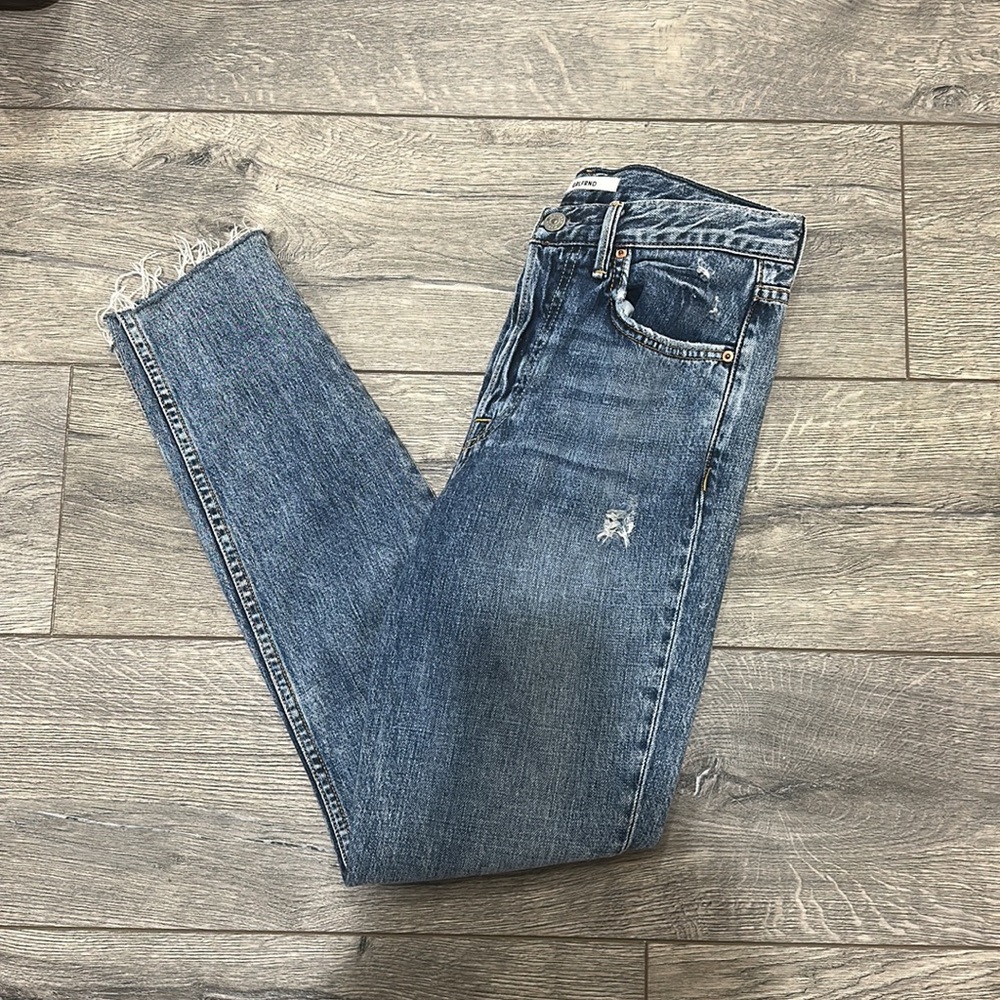 • GRLFRND • Women’s Karolina High Rise Skinny Almost Gone Blue 27 - Picture 4 of 7